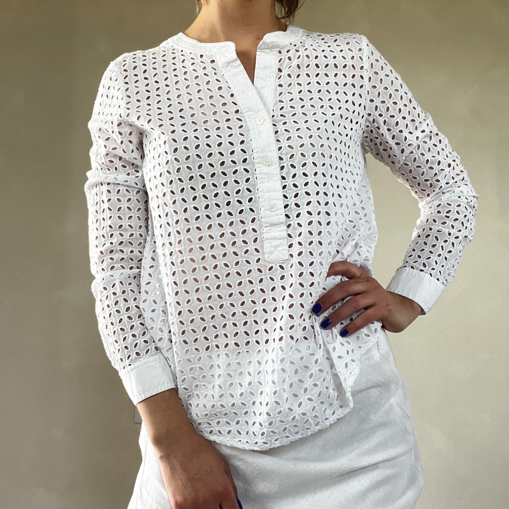 Michael Kors White Eyelet Top